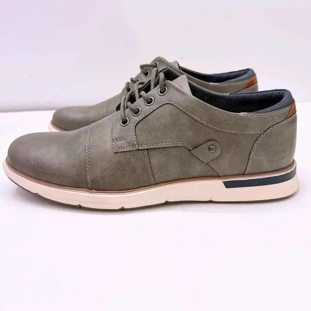 B-52 by Bullboxer Bryer Men’s Size US 12 Grey Leather Casual Dress Lace Up Shoes